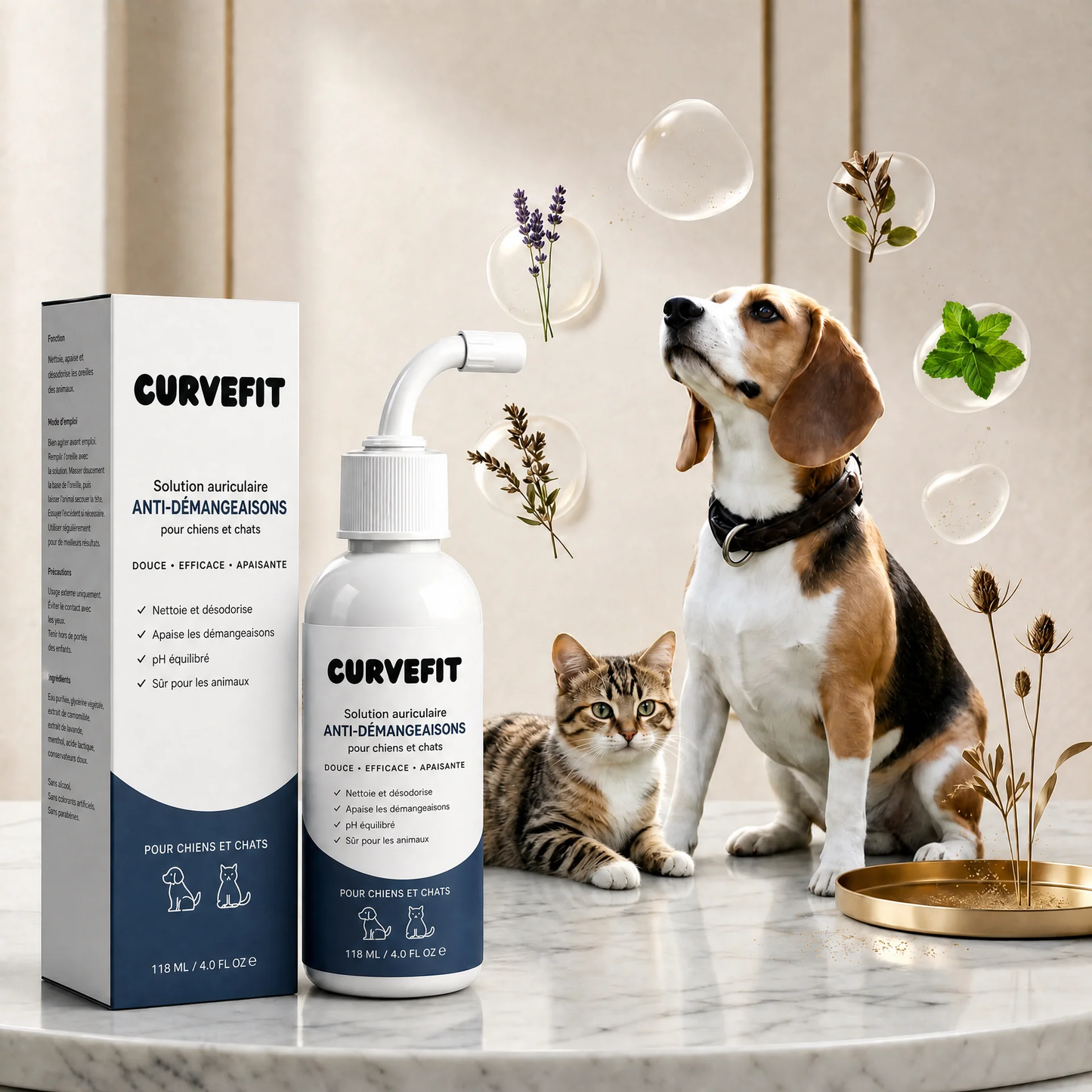 Kit Duo : Nettoyant Auriculaire Chiens & Chats